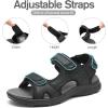 FLARUT Men’s Athletic Sandals Sport Outdoor Hiking Sandals Open Toe Leather Walking Sandals Beach Water Shoes(Black-c)