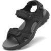 FLARUT Men’s Athletic Sandals Sport Outdoor Hiking Sandals Open Toe Leather Walking Sandals Beach Water Shoes(Black-c)